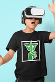 Caveira Baskılı Unisex Siyah Çocuk Tişört - Tshirt