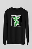 Caveira Baskılı Unisex Siyah Sweatshirt