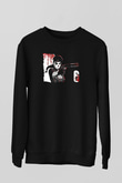 Caveira Baskılı Unisex Siyah Sweatshirt