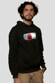 Cebelitarık - Gibraltar Bayrağı Baskılı Unisex Siyah Hoodie
