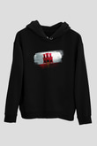 Cebelitarık - Gibraltar Bayrağı Baskılı Unisex Siyah Hoodie