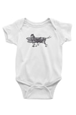 Çekirge Baskılı Beyaz Unisex Bebek Body - Zıbın