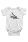 Çekirge Baskılı Beyaz Unisex Bebek Body - Zıbın