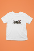 Çekirge Baskılı Beyaz Unisex Beyaz Çocuk Tişört - Tshirt
