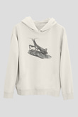 Çekirge Baskılı Beyaz Unisex Hoodie