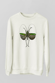 Çekirge Baskılı Beyaz Unisex Sweatshirt