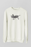 Çekirge Baskılı Beyaz Unisex Sweatshirt