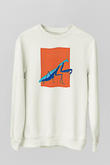 Çekirge Baskılı Beyaz Unisex Sweatshirt