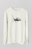 Çekirge Baskılı Beyaz Unisex Sweatshirt