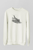 Çekirge Baskılı Beyaz Unisex Sweatshirt