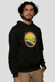 Çekirge Baskılı Unisex Siyah Hoodie