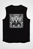 Çekirge Baskılı Unisex Siyah Kolsuz Tişört - Tshirt