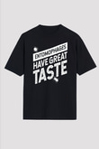 Çekirge Baskılı Unisex Siyah Oversize Tişört - Tshirt