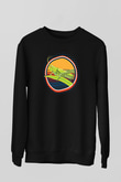 Çekirge Baskılı Unisex Siyah Sweatshirt