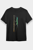 Çekirge Baskılı Unisex Siyah Tişört - Tshirt