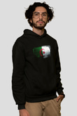 Cezayir - Algeria Bayrağı Baskılı Unisex Siyah Hoodie