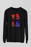 Chainsaw Man Baskılı Unisex Siyah Sweatshirt