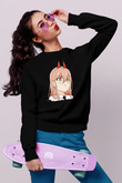 Chainsaw Man Baskılı Unisex Siyah Sweatshirt