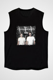 Chainsmokers Baskılı Unisex Siyah Kolsuz Tişört
