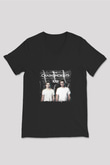 Chainsmokers Baskılı Unisex Siyah V Yaka Tişört