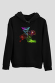 Chaos UK Baskılı Unisex Siyah Kapüşonlu Sweatshirt
