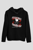 Chaos UK Baskılı Unisex Siyah Kapüşonlu Sweatshirt