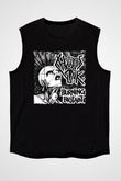 Chaos UK Baskılı Unisex Siyah Kolsuz Tişört - Tshirt