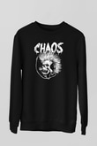 Chaos UK Baskılı Unisex Siyah Sweatshirt