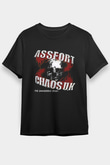 Chaos UK Baskılı Unisex Siyah Tişört - Tshirt