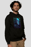 Charles Darwin Portre Baskılı Unisex Siyah Hoodie