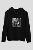 Charlie Chaplin Baskılı Unisex Siyah Hoodie