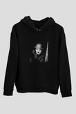 Charlie Chaplin Baskılı Unisex Siyah Hoodie