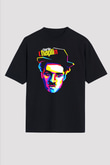 Charlie Chaplin Siyah Unisex Oversize Tişört T-Shirt
