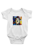 Charlie Chaplin Unisex Baskılı Beyaz Bebek Body - Zıbın