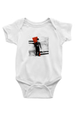 Charlie Chaplin Unisex Baskılı Beyaz Bebek Body - Zıbın