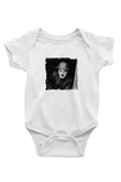 Charlie Chaplin Unisex Baskılı Beyaz Bebek Body - Zıbın