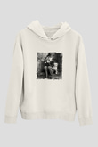 Charlie Chaplin Unisex Baskılı Beyaz Kapüşonlu Sweatshirt