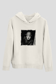 Charlie Chaplin Unisex Baskılı Beyaz Kapüşonlu Sweatshirt