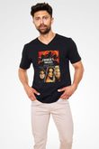 Charlie's Angels Siyah Unisex  V Yaka Tişört