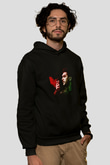 Che Guevara Baskılı Unisex Siyah Hoodie