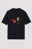 Che Guevara Baskılı Unisex Siyah Oversize Tişört