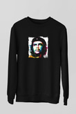 Che Guevara Baskılı Unisex Siyah Sweatshirt
