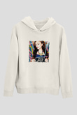 Cher Lloyd Baskılı Unisex Beyaz Kapüşonlu Sweatshirt