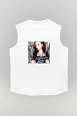 Cher Lloyd Baskılı Unisex Beyaz Kolsuz Tişört