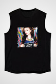 Cher Lloyd Baskılı Unisex Siyah Kolsuz Tişört
