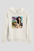 Cher Lloyd Beyaz Unisex Kapüşonlu Sweatshirt