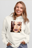 Cher Lloyd Beyaz Unisex Kapüşonlu Sweatshirt