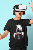 Chicago Bulls Baskılı Siyah Unisex Çocuk Tişört