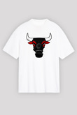 Chicago Bulls Beyaz Unisex Oversize Tişört T-Shirt