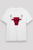 Chicago Bulls Beyaz Unisex Tişört T-Shirt - TişörtFabrikası